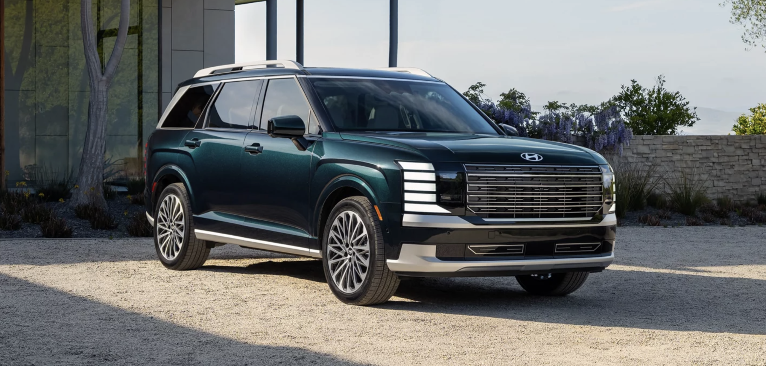 Hyundai Palisade in driveway