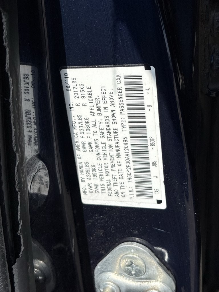 2010 Honda Accord Sdn LX