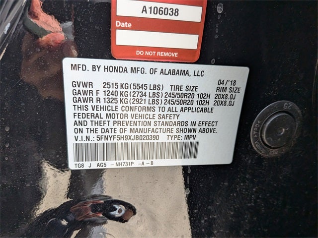 2018 Honda Pilot Touring