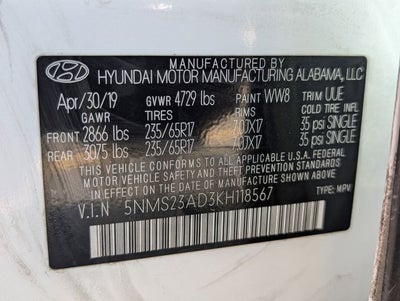 2019 Hyundai SANTA FE SE