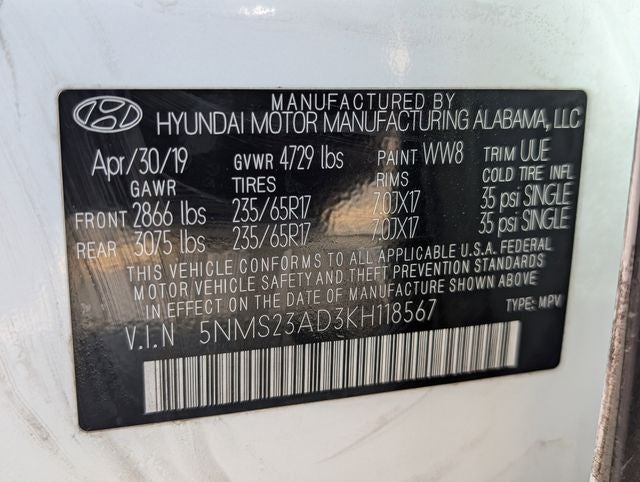 2019 Hyundai SANTA FE SE