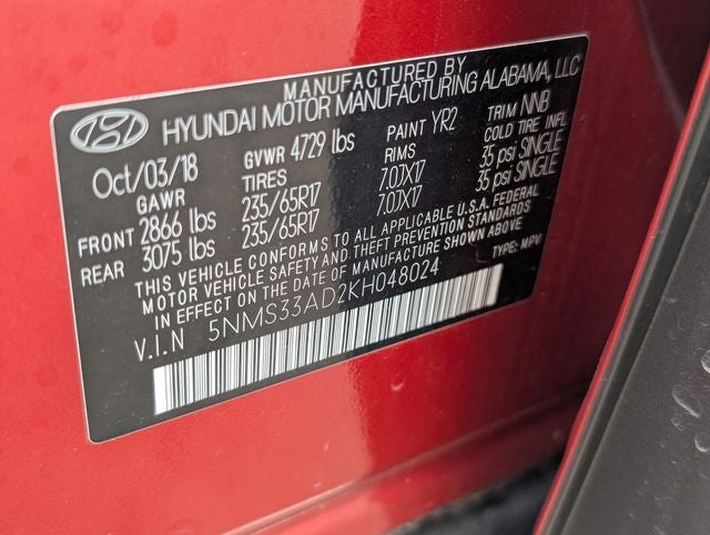 2019 Hyundai SANTA FE SEL